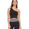 Clothing Cream Yoga Yoga Sports Bras | Joy Tank Bra (One Shoulder) Faded Black