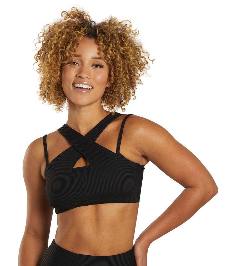 Clothing Year of Ours Yoga Sports Bras | Double Bra Black