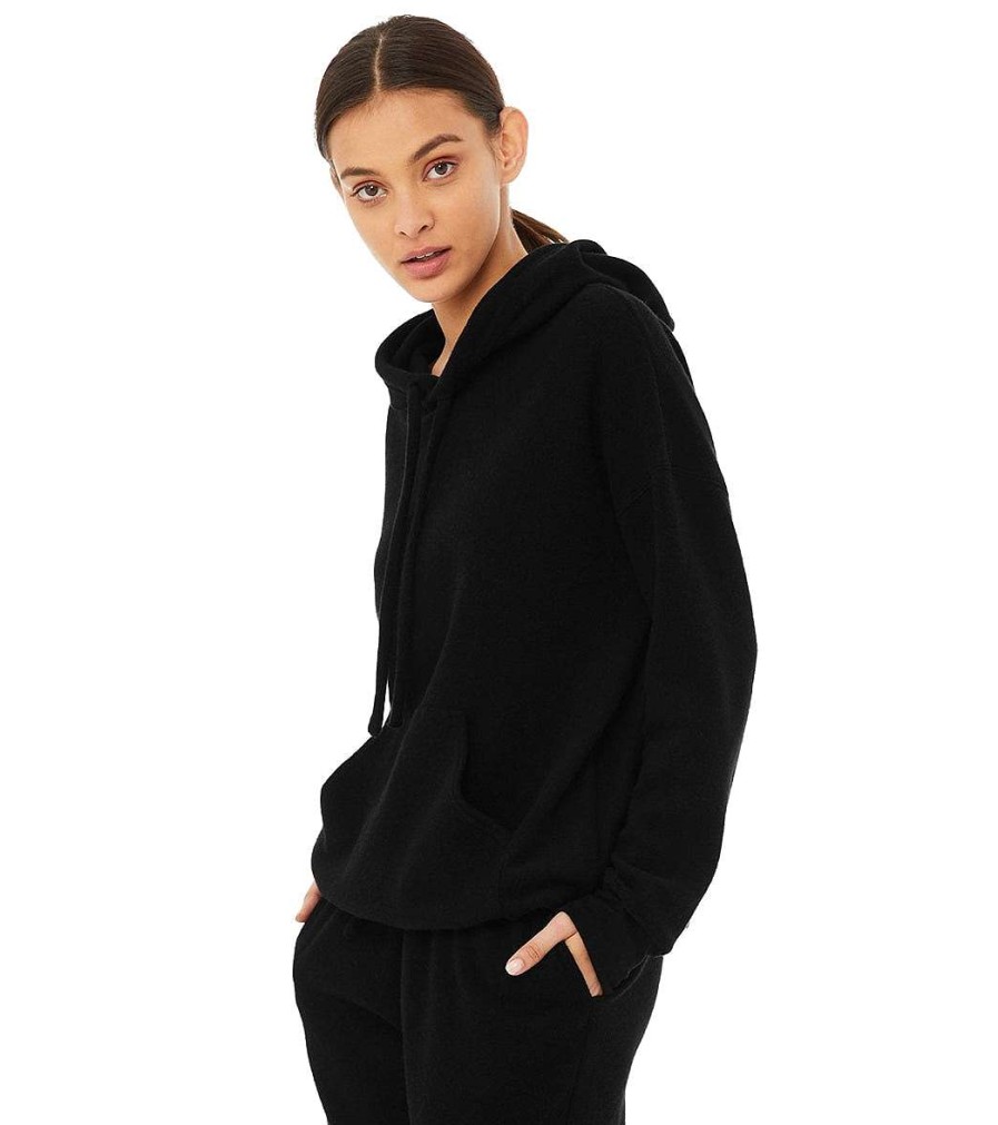 Clothing Bella + Canvas Yoga Jackets & Sweatshirts | Sueded Hoodie Black