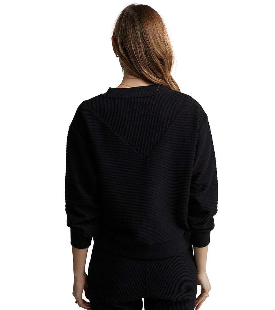 Clothing Varley Yoga Jackets & Sweatshirts | Arleta Sweatshirt Black