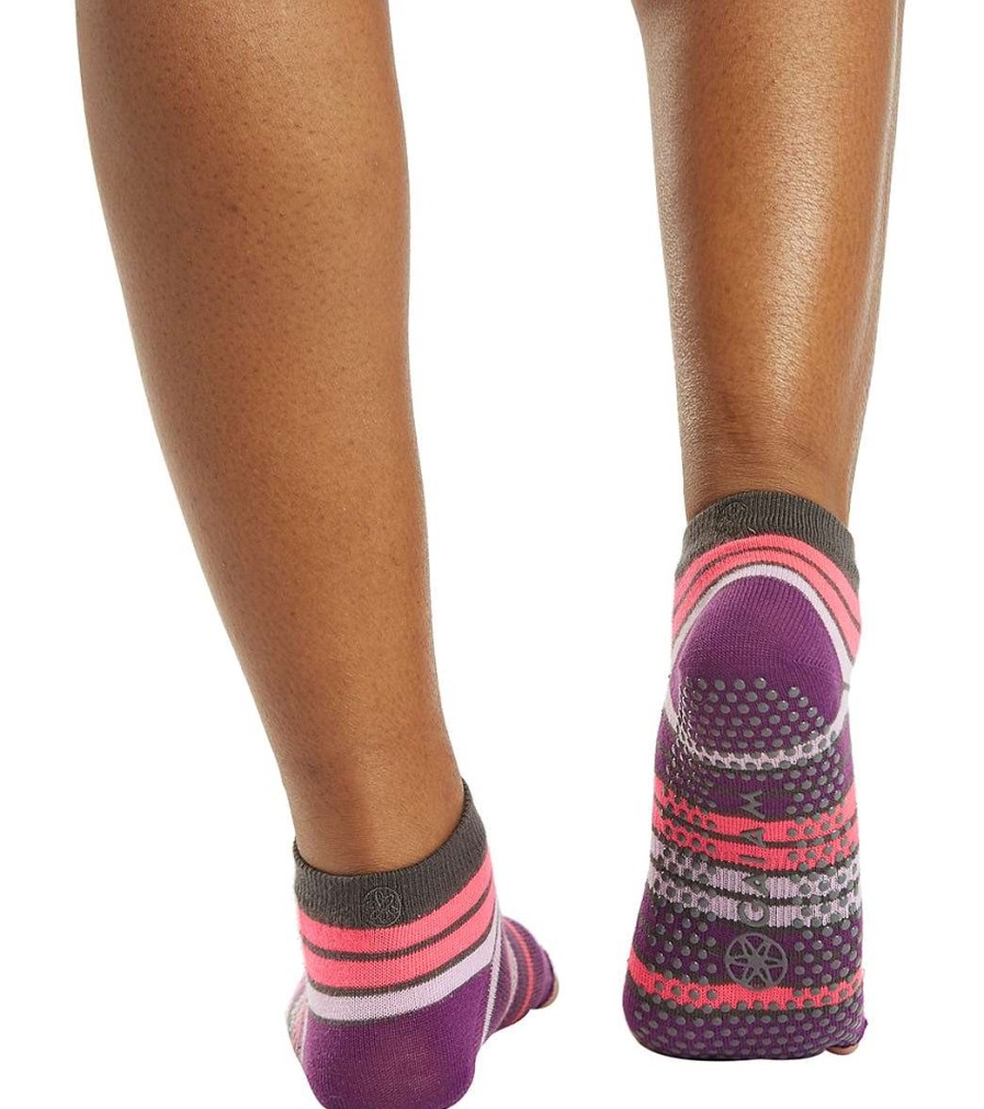 Accessories Gaiam | Toeless Yoga Socks Pink/Purple