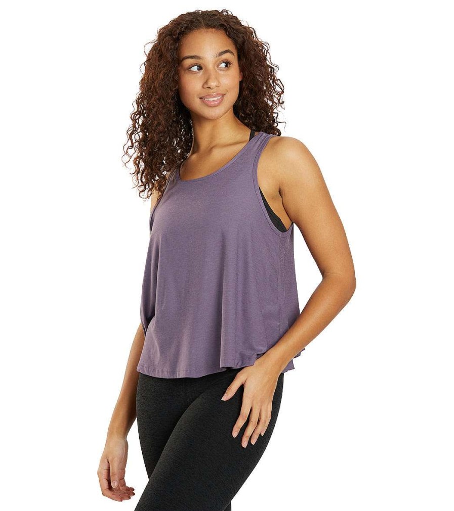 Clothing Beyond Yoga Yoga Tops | Featherweight Flutter Tank Purple Haze Heather