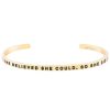 Accessories Mantraband | She Believed She Could, So She Did Bracelet Yellow Gold