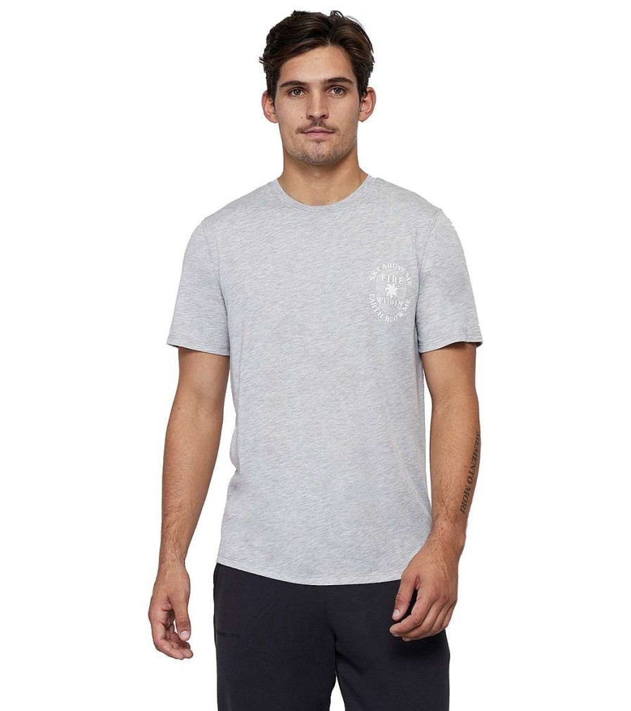 Clothing Spiritual Gangster Men'S Yoga Shirts | Sky Above Namaste Dry S/S Tee Heather Grey