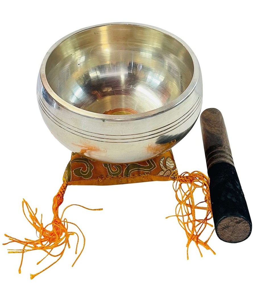 Meditation Yak & Yeti | Tibetan Om Mane Padme Singing Bowl Silver