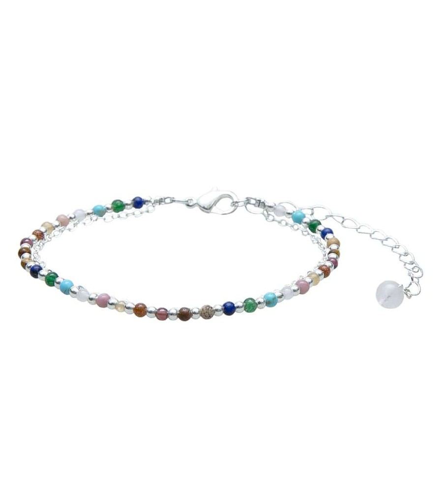 Accessories Lotus and Luna | Master Healer Silver Healing Layered Bracelet Rainbow