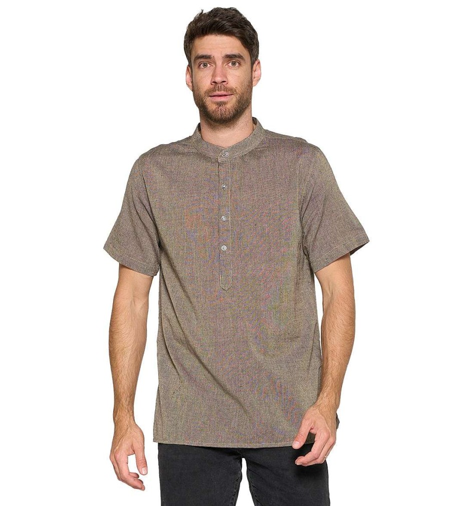 Clothing Yak & Yeti Men'S Yoga Shirts | Men'S Button Up Kurta