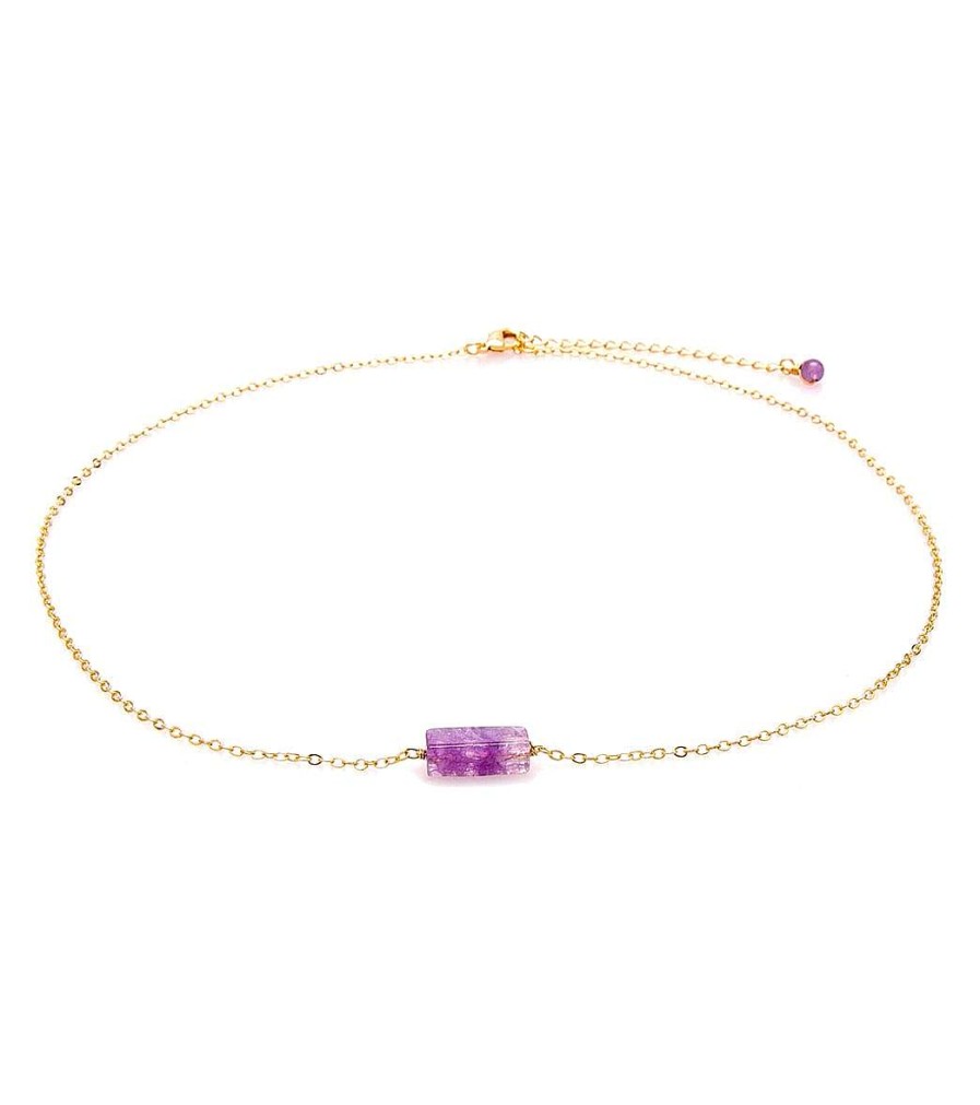 Accessories Lotus and Luna | Vitality Amethyst Stone Of The Earth Necklace Gold/Purple