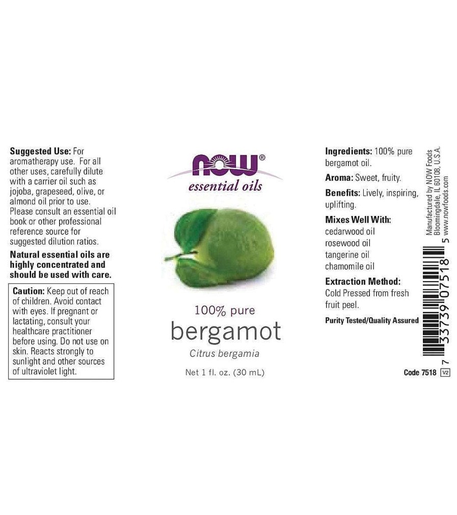 Home & Wellness NOW | 100% Pure Bergamot Oil 1 Oz