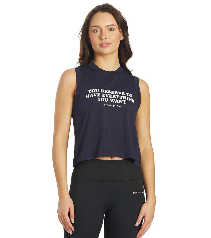 Clothing Spiritual Gangster Yoga Tops | Want Box Crop Tank Night