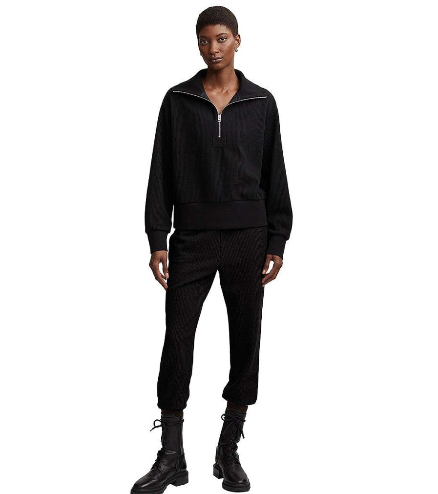 Clothing Varley Yoga Jackets & Sweatshirts | Radford Half Zip Black