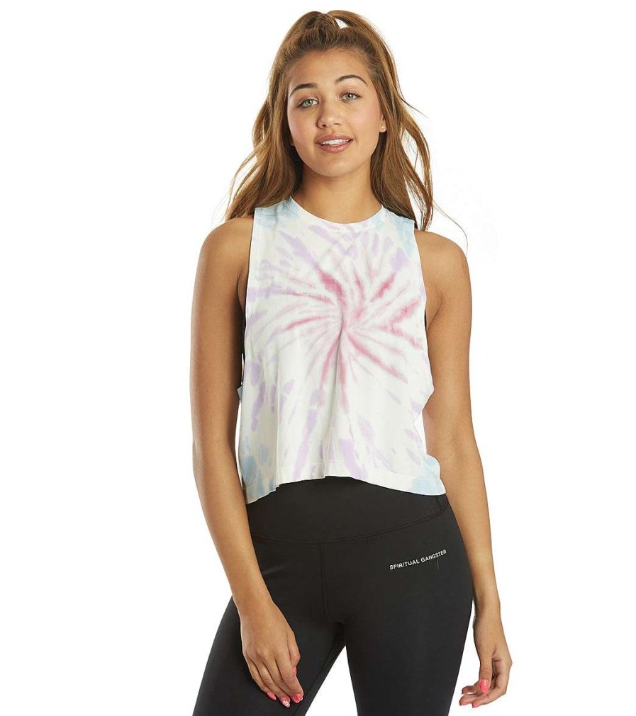 Clothing Spiritual Gangster Yoga Tops | Gratitude Supernova Tank Pastel Twirl Tie Dye