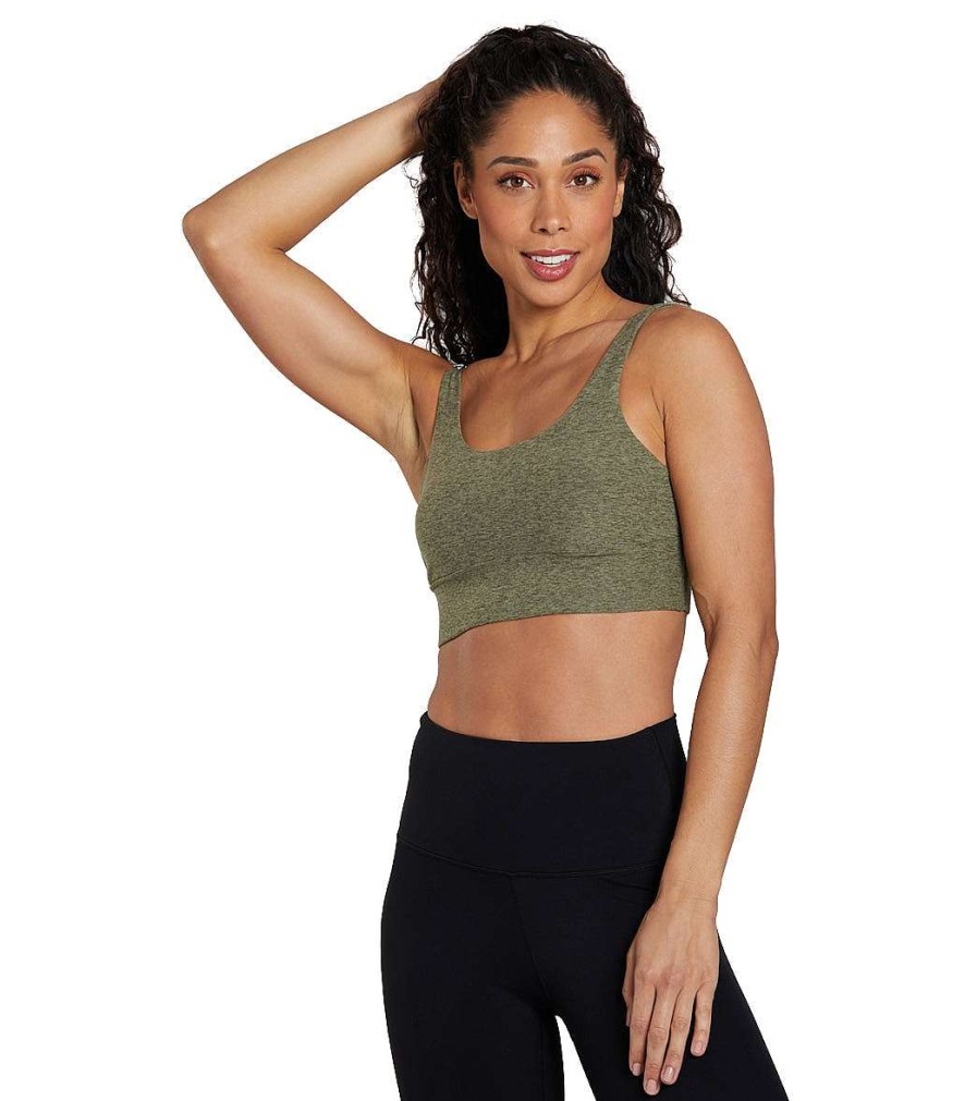 Clothing Tavi Yoga Sports Bras | Cloud Empower Bra Olive Space Dye