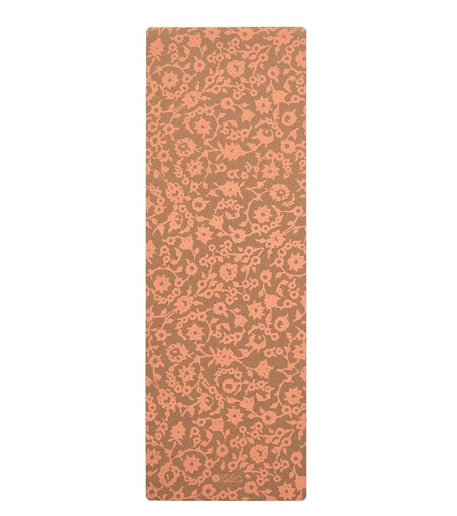 Yoga Mats & Props Yoga Design Lab | Cork Yoga Mat 3.5Mm Floral Batik Coral