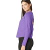 Clothing Beyond Yoga Yoga Tops | Featherweight Open Space Pullover Bright Amethyst Heather