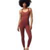 Clothing Spiritual Gangster Yoga Leotards & Jumpsuits | Flaunt Dream Tech Eco Jersey Bodysuit Washed Burgundy