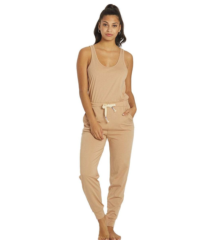 Clothing Spiritual Gangster Yoga Leotards & Jumpsuits | Perfect Lounge Jumpsuit Camel