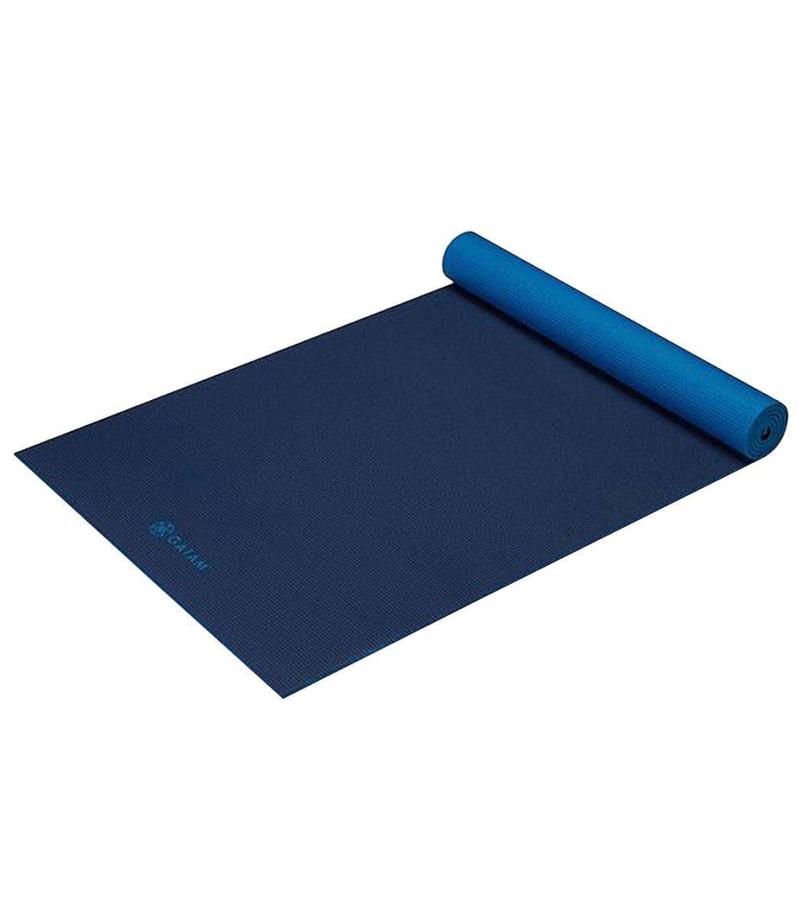 Yoga Mats & Props Gaiam | 5Mm Yoga Mat Longer/Wider Navy U0026 Blue