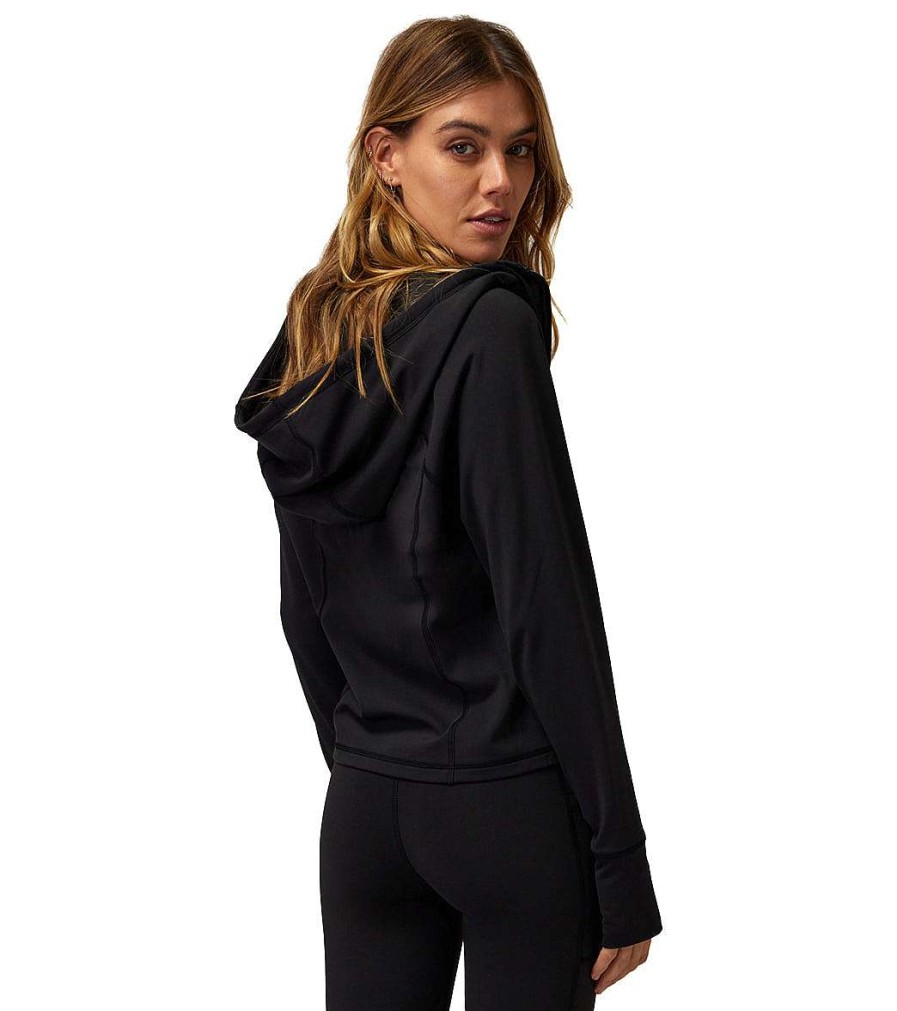 Clothing Spiritual Gangster Yoga Jackets & Sweatshirts | Gratitude Raglan Zip Hoodie Black