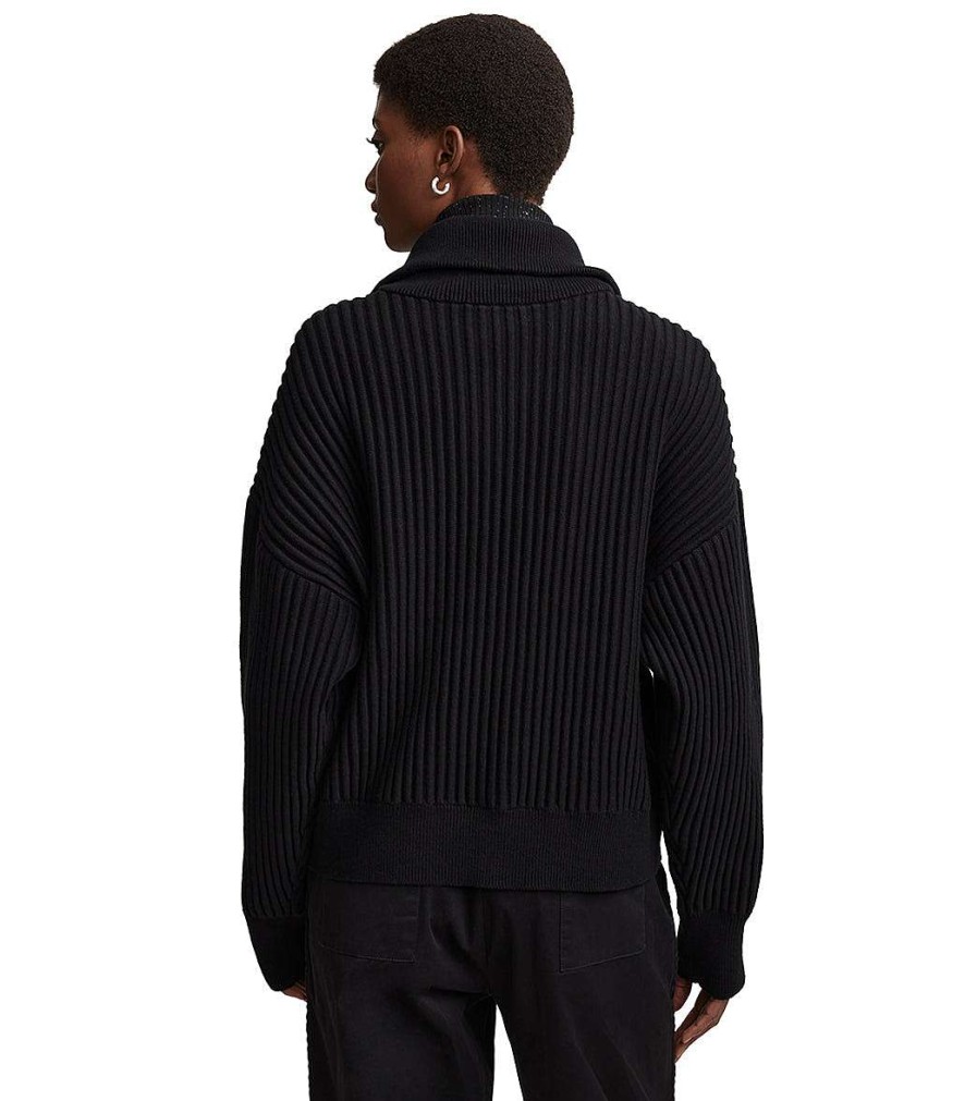 Clothing Varley Yoga Jackets & Sweatshirts | Doncaster Ottoman Knit Jacket Black