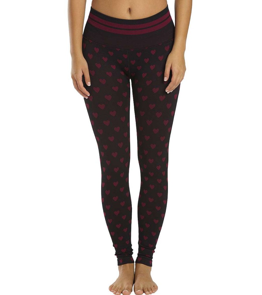 Clothing Spiritual Gangster Yoga Leggings | Love Sculpt Jacquard Legging Rosaline Heart Print