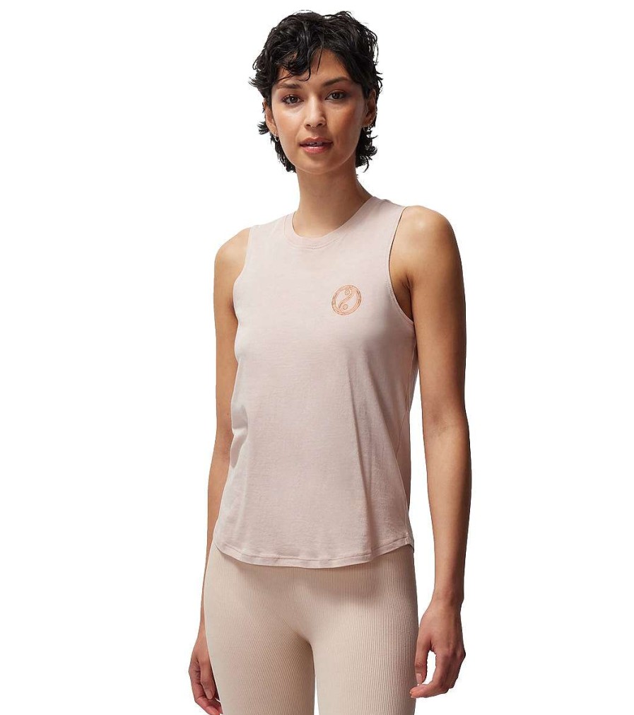 Clothing Spiritual Gangster Yoga Tops | Yin Yang Muscle Tank Pink Sky