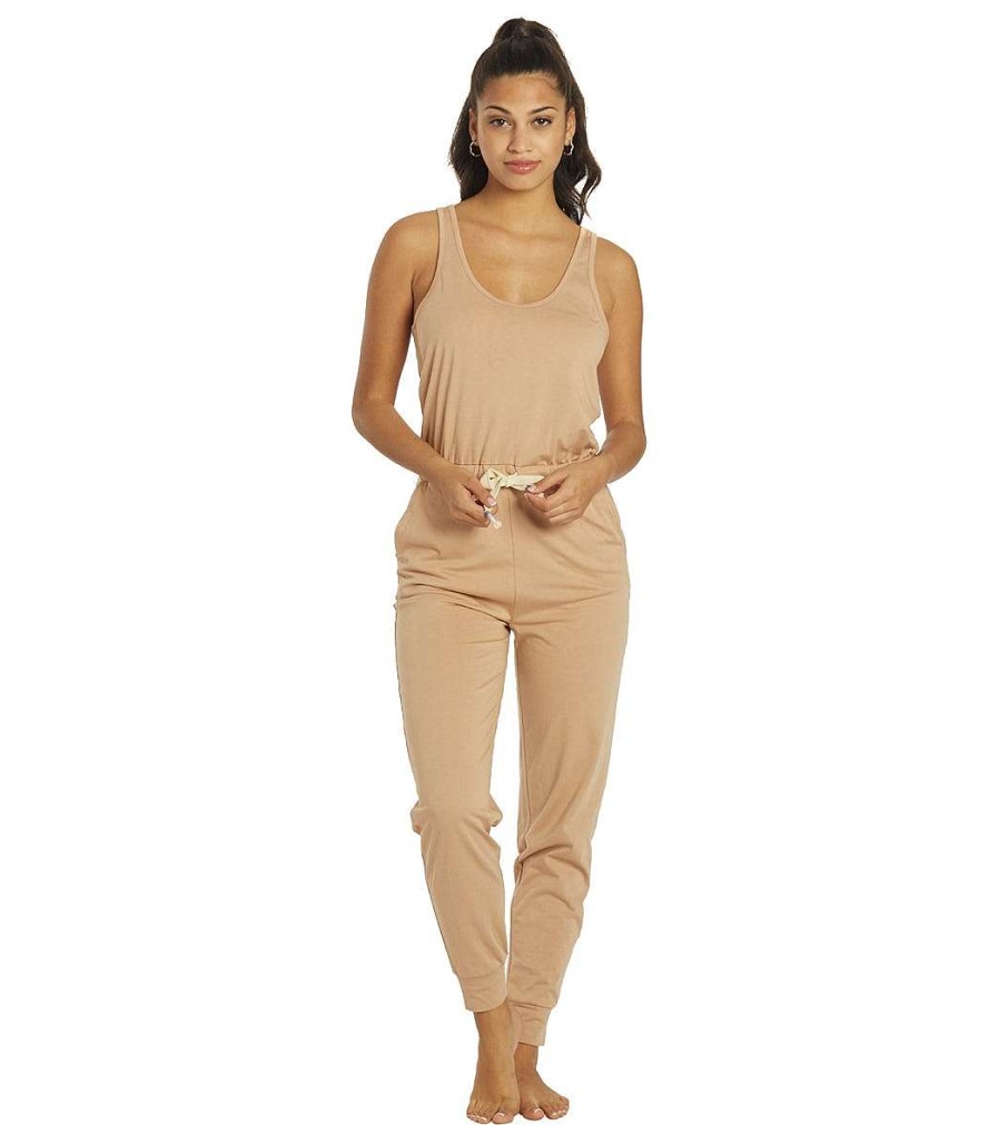 Clothing Spiritual Gangster Yoga Leotards & Jumpsuits | Perfect Lounge Jumpsuit Camel