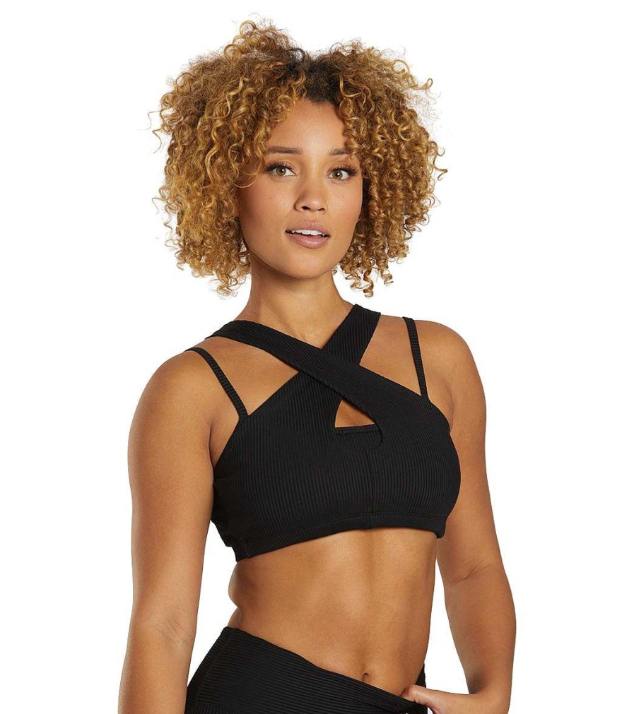 Clothing Year of Ours Yoga Sports Bras | Double Bra Black