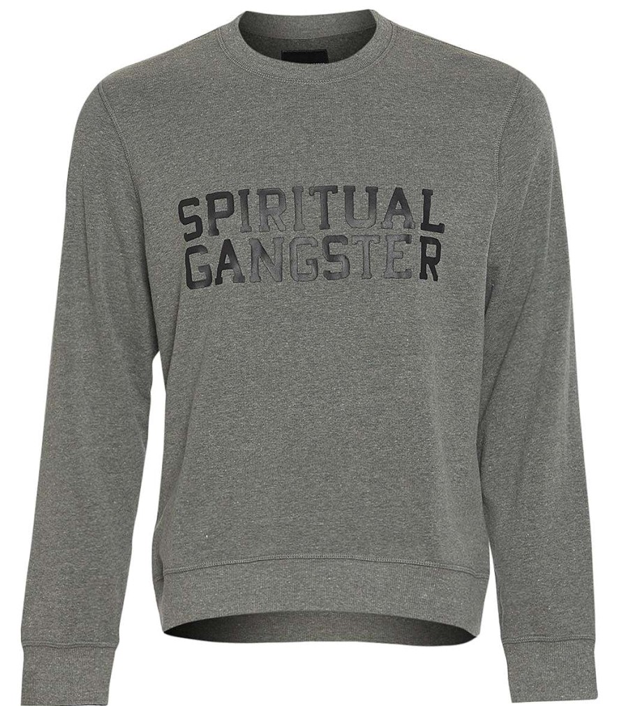 Clothing Spiritual Gangster Men'S Yoga Jackets & Hoodies | Men'S Sg Varsity Fleece Heather Grey