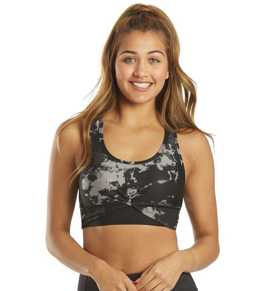 Clothing Marika Yoga Sports Bras | Phillip Sport Bra Black Ink Tie Dye