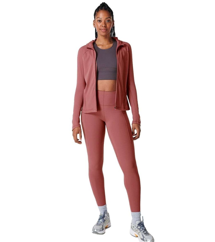 Clothing Sweaty Betty Yoga Jackets & Sweatshirts | Super Soft Workout Zip Through Hoodie Plum Pink