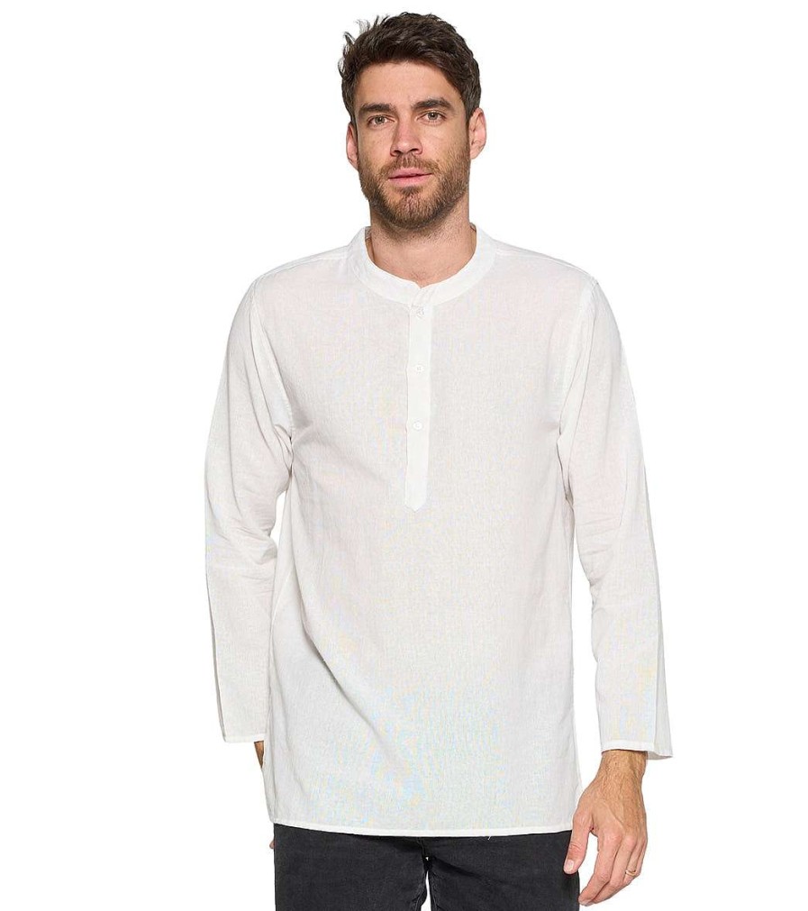 Clothing Yak & Yeti Men'S Yoga Shirts | Men'S Kurta Solid Color