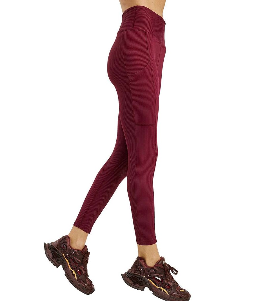 Clothing Year of Ours Yoga Leggings | Ribbed Pocket Legging Dark Cherry