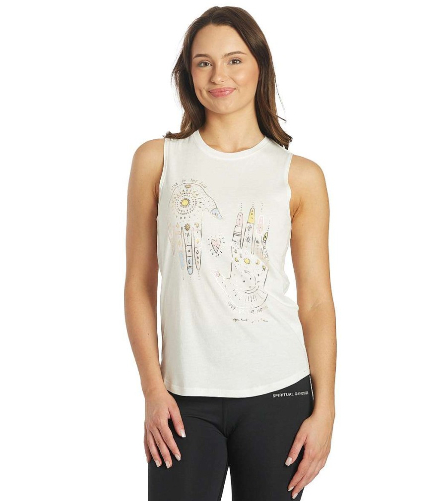 Clothing Spiritual Gangster Yoga Tops | Hands Muscle Tank Stone