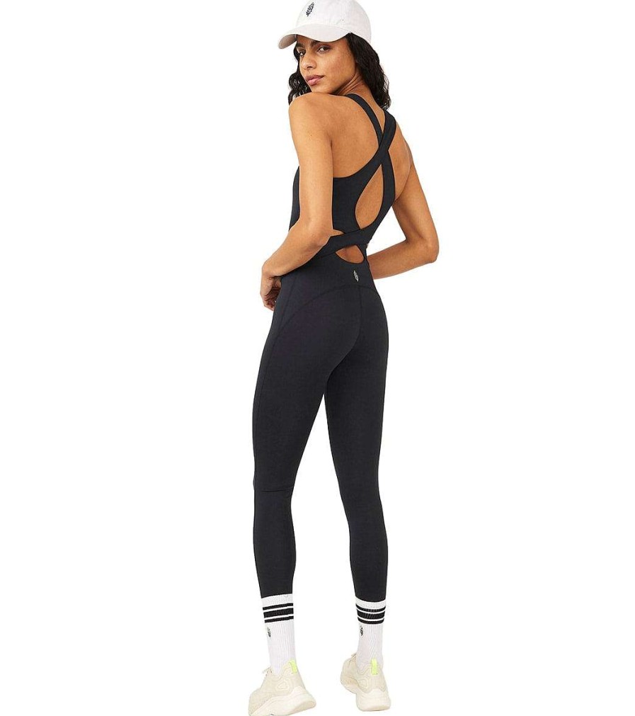 Clothing Free People Yoga Leotards & Jumpsuits | Back It Up Onesie Black