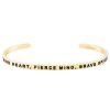 Accessories Mantraband | Kind Heart, Fierce Mind, Brave Spirit Bracelet Yellow Gold