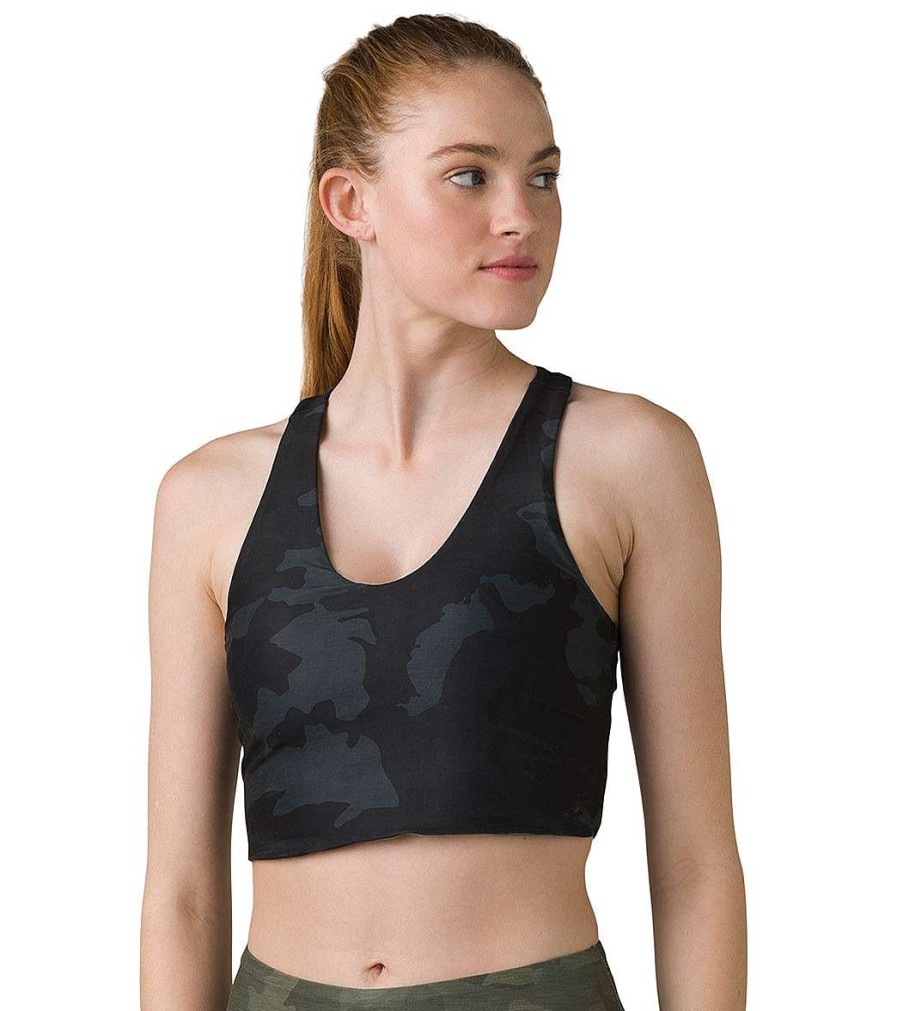 Clothing prAna Yoga Support Tanks | Momento Crop Top Black Camo