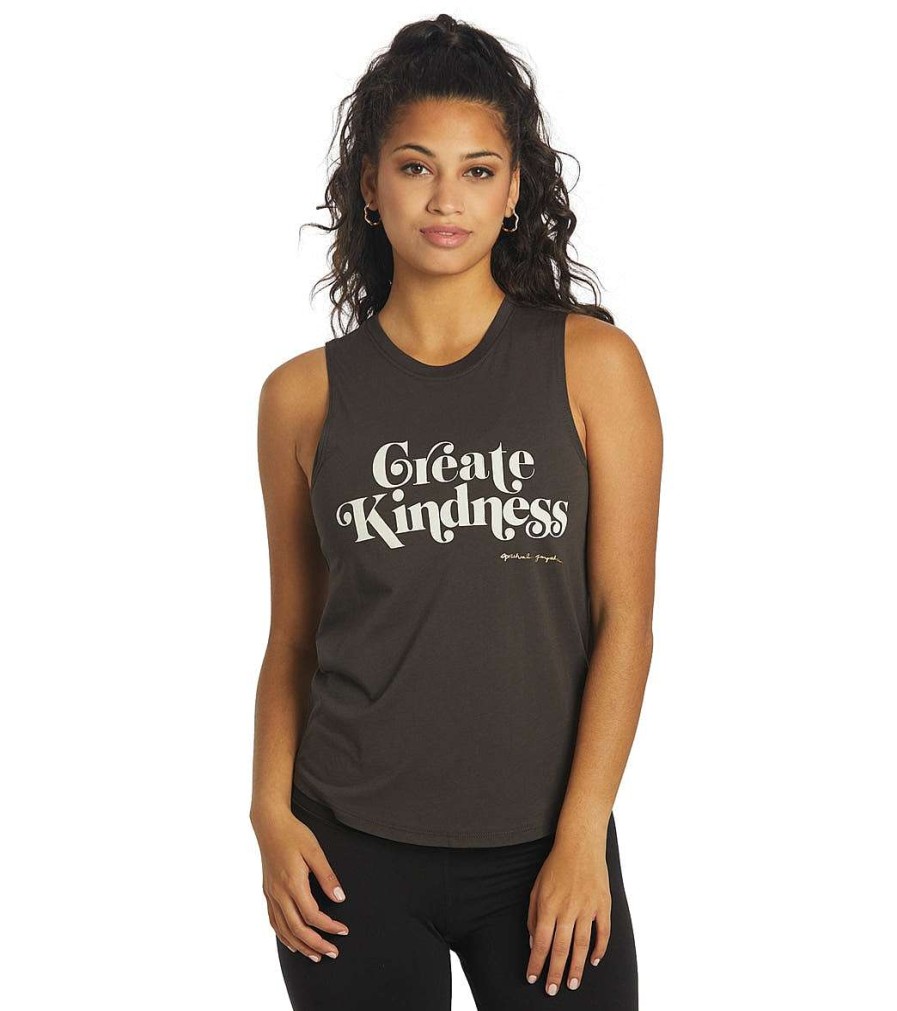 Clothing Spiritual Gangster Yoga Tops | Muscle Tank Vintage Black