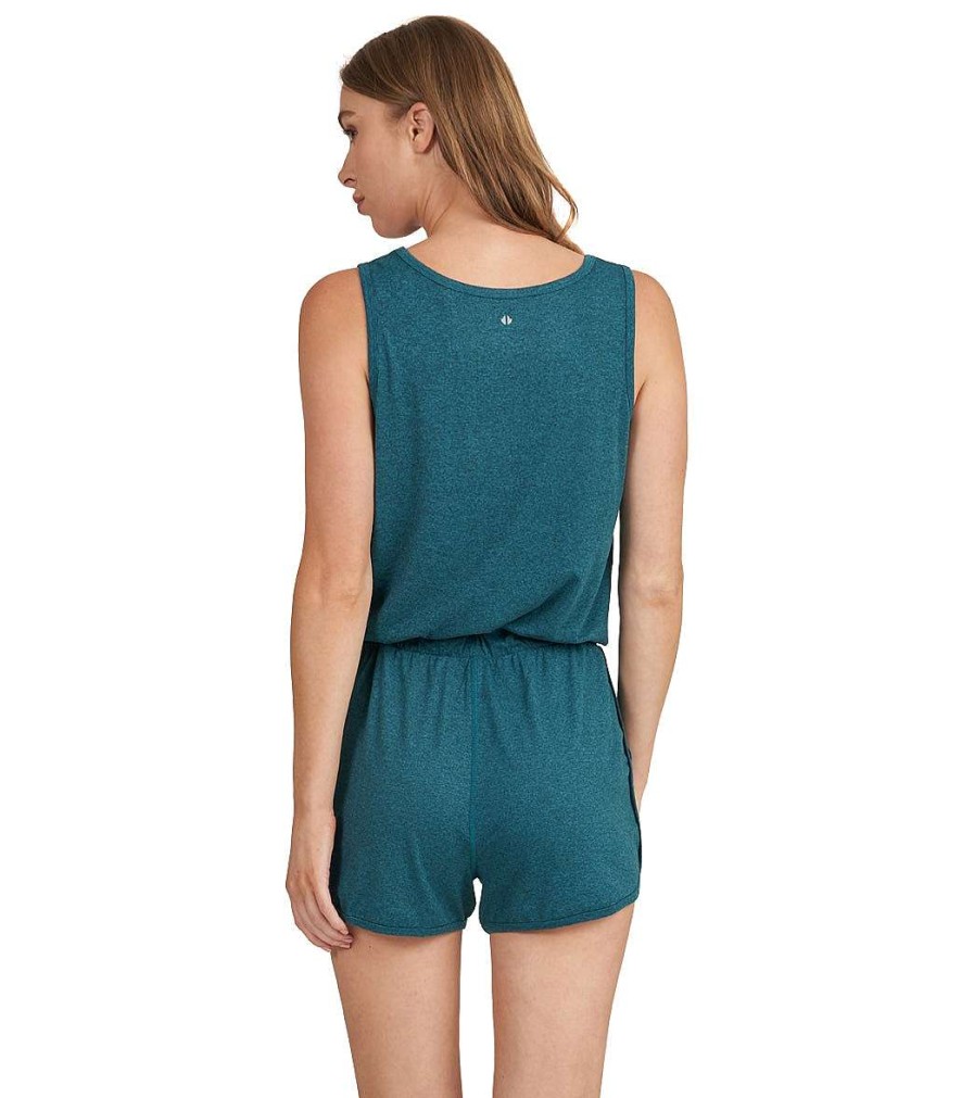 Clothing Thrive Societe Yoga Leotards & Jumpsuits | Sport Romper Heather Harbour Blue