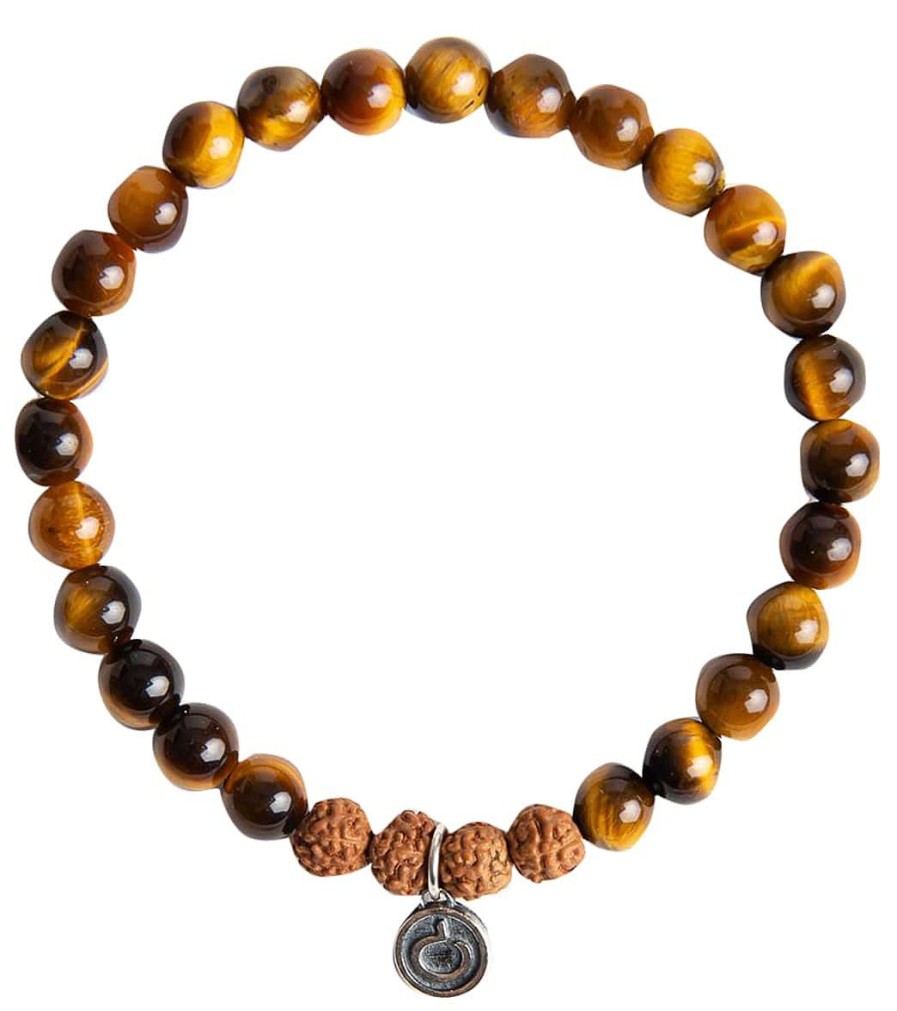 Accessories Mala Collective | I Am Connected Bracelet Tiger'S Eye, Rudraksha