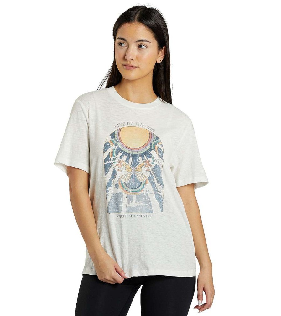 Clothing Spiritual Gangster Yoga Tops | Live By The Sun Short Sleeve Stone