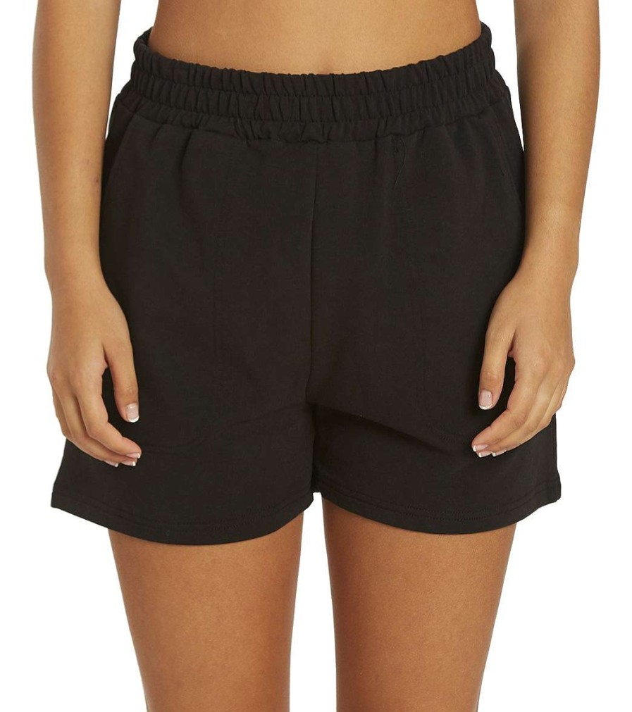 Clothing Glyder Yoga Shorts | Vintage Oversized Sweat Short Black