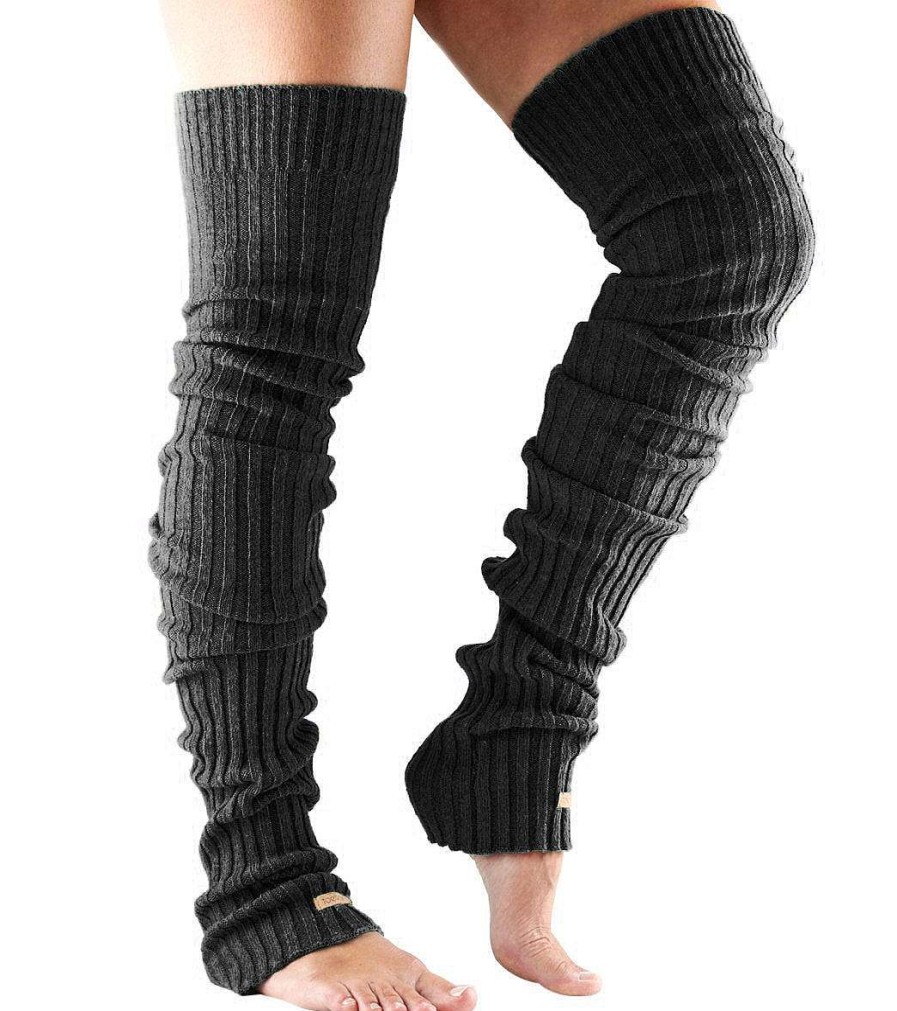 Accessories Toesox | Thigh High Leg Warmers Charcoal Grey