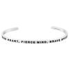 Accessories Mantraband | Kind Heart, Fierce Mind, Brave Spirit Bracelet Silver