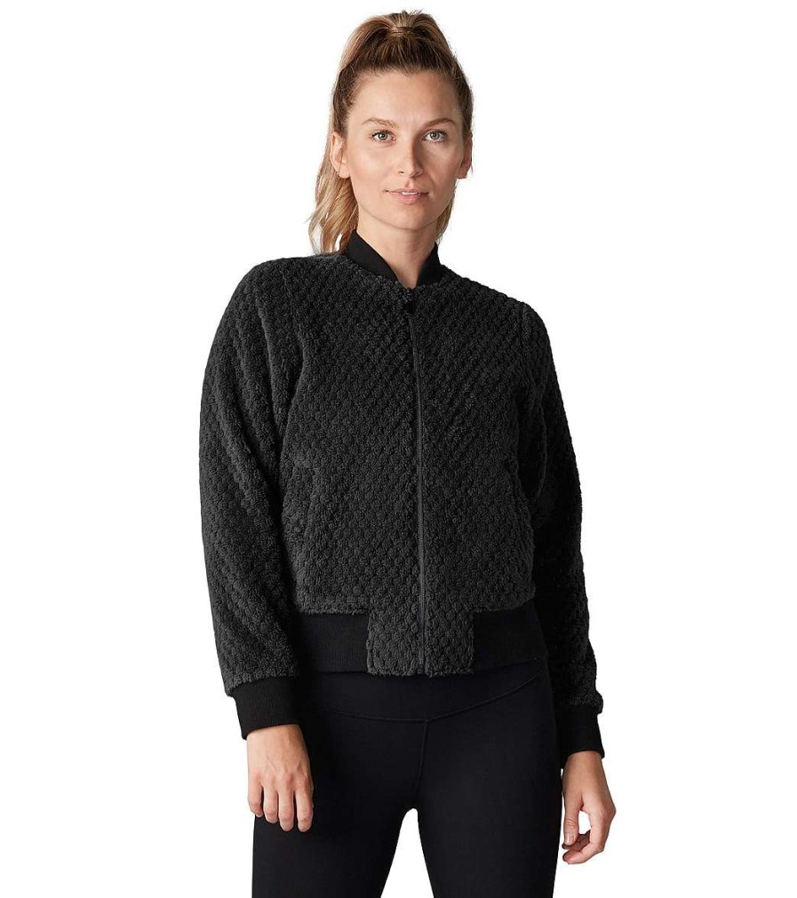 Clothing Tavi Yoga Jackets & Sweatshirts | Cozy Bomber Jacket Ebony