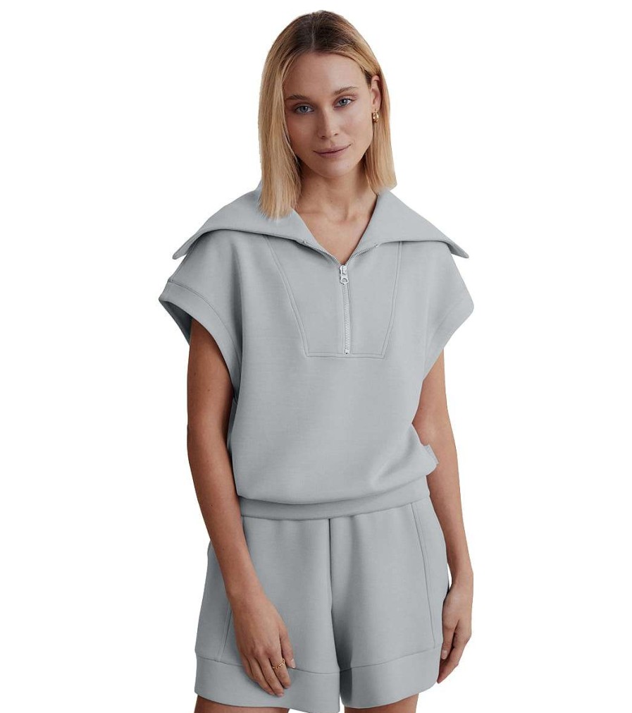 Clothing Varley Yoga Tops | Dexter Half Zip Sweat