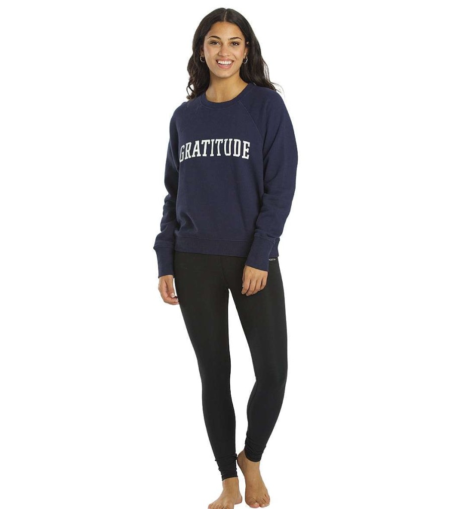 Clothing Spiritual Gangster Yoga Jackets & Sweatshirts | Gratitude Bridget Raglan Pullover Night