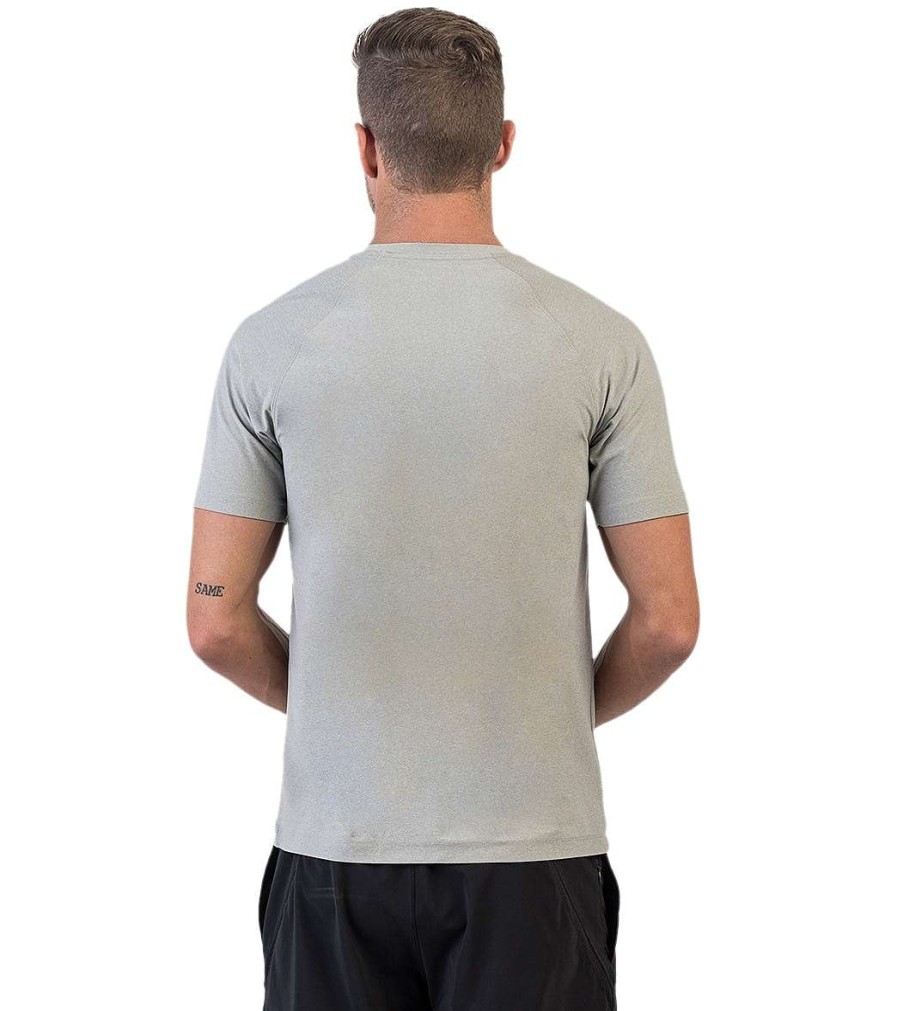 Clothing Rhone Men'S Yoga Shirts | Men'S Reign Short Sleeve Shirt Light Gray Heather