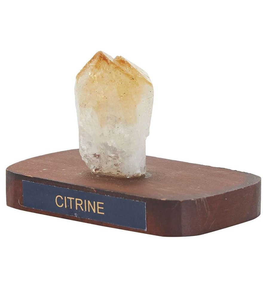 Home & Wellness Healing N Love | Crystal On Wooden Base Citrine