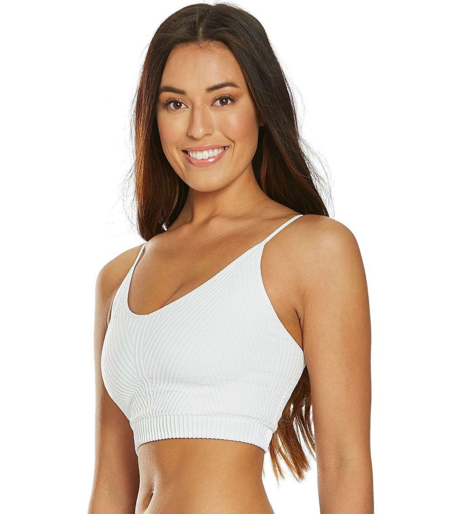 Clothing Spiritual Gangster Yoga Support Tanks | Ribbed Row Crop Tank White